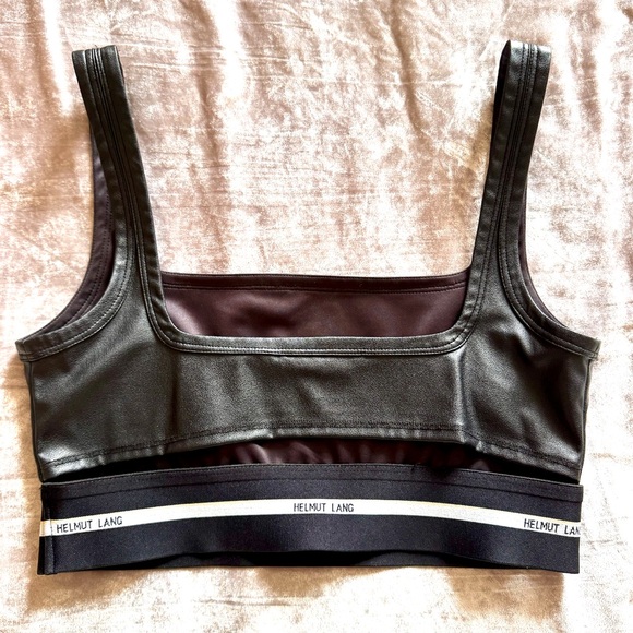Helmut Lang Black Leather Bralette - Picture 4 of 5